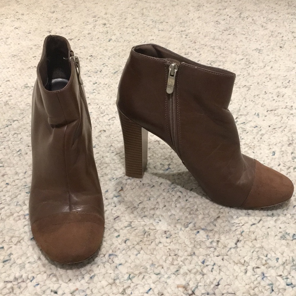 Brown heeled ankle boots